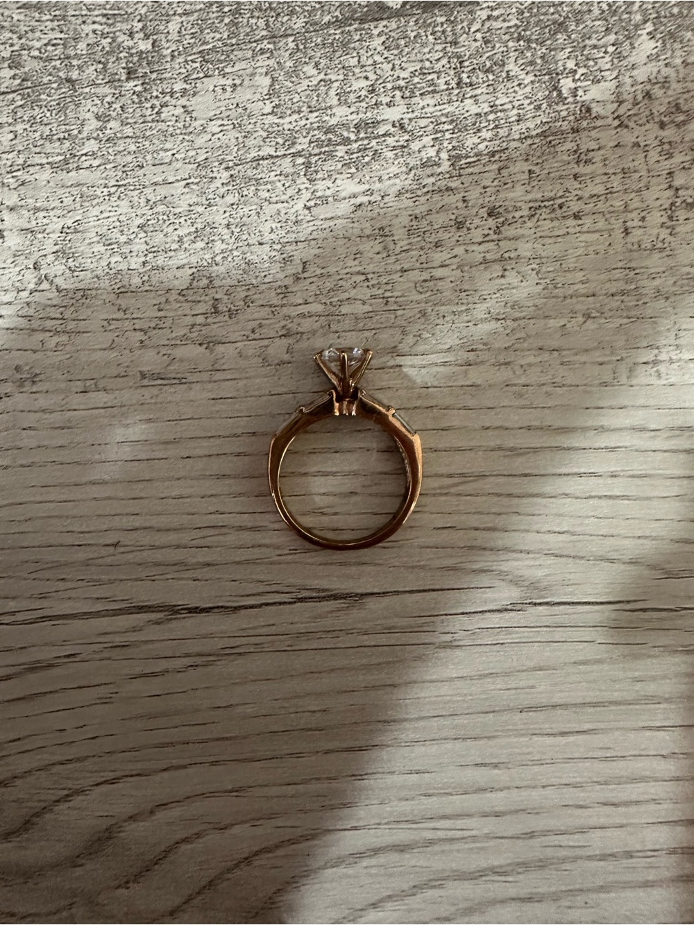 Classic Solitaire Ring in Rose Gold with Clear Stone